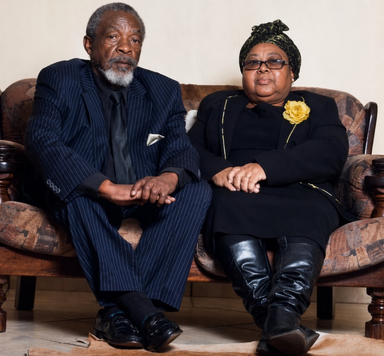 Lindiwe and Mafaleng Mokuena seated together.